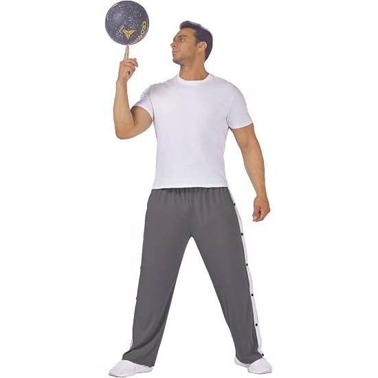 MSRP $37 Deyeek Men's M Dark Grey Tear Away Basketball Pants High Split Snap