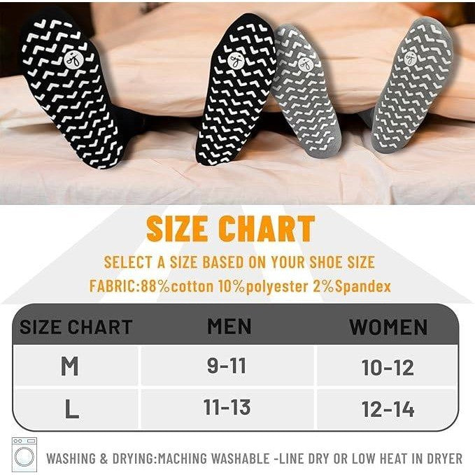 MSRP $22 SOJOFEL 4 Pairs Non Slip Grip Socks Men/Women Size L Anti Skid Crew