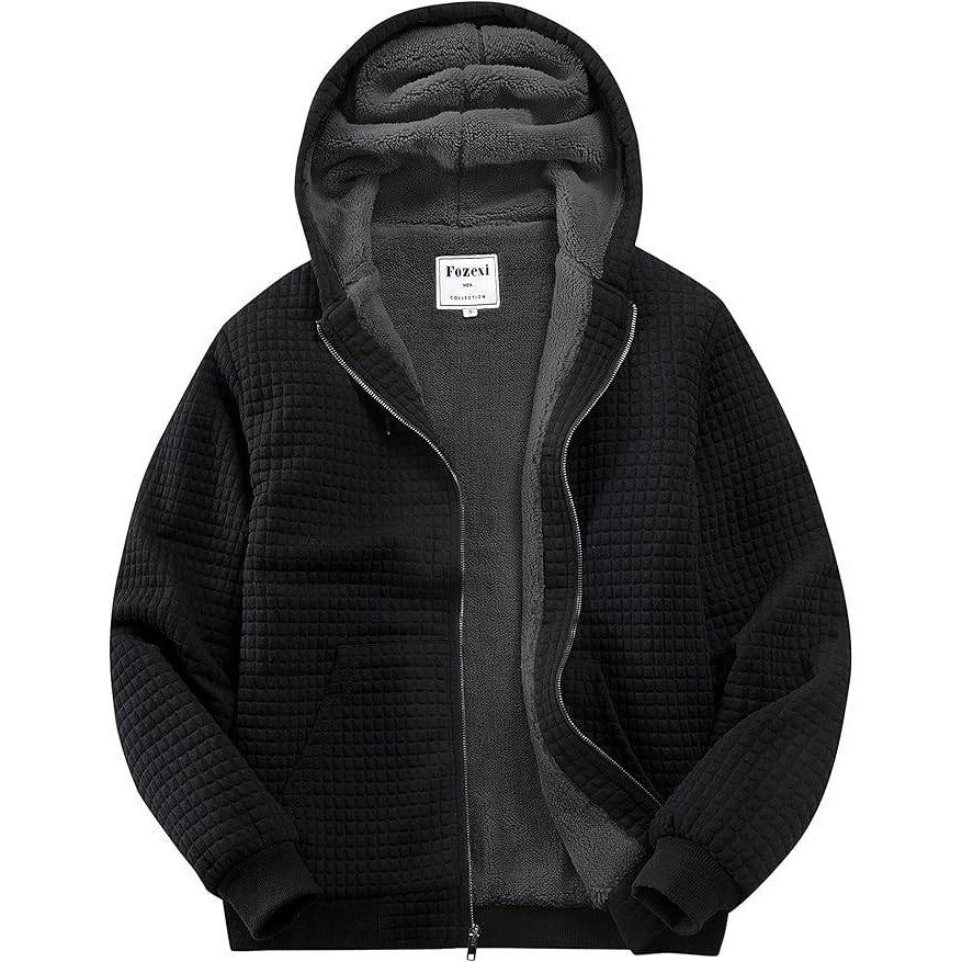 MSRP $39 Fozexi Men's L Fleece Heavyweight Full Zip Hoodie Sweatshirt Jacket