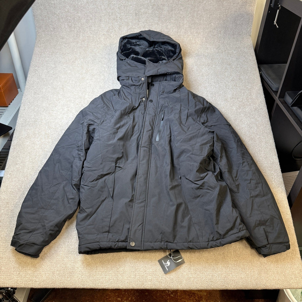 MSRP $65 CAMEL CROWN Men's XXL Black Mountain Snow Waterproof Ski Jacket