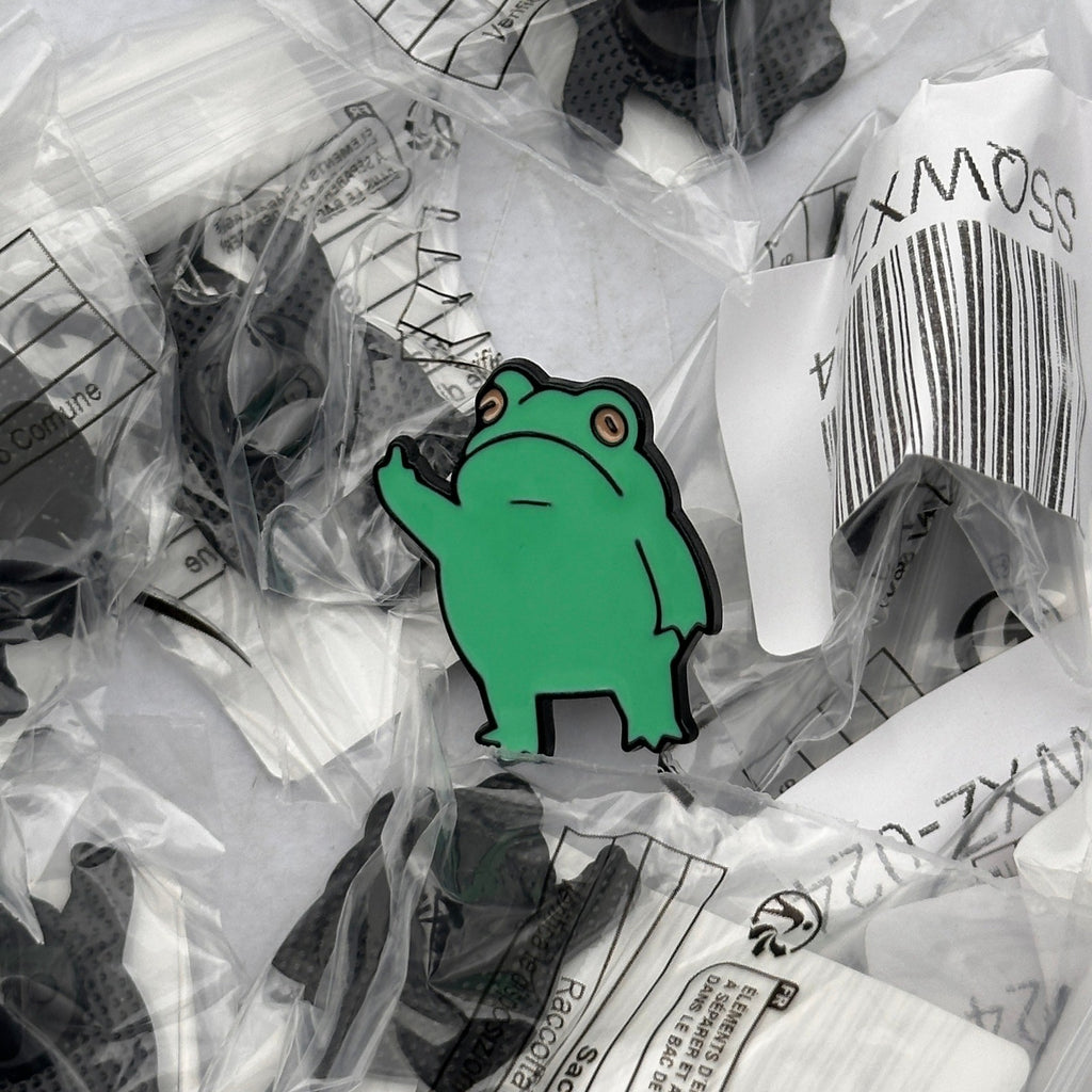 Lot of 50 Middle Finger Frog Funny Enamel Pins Cute Animal Badge for Bags