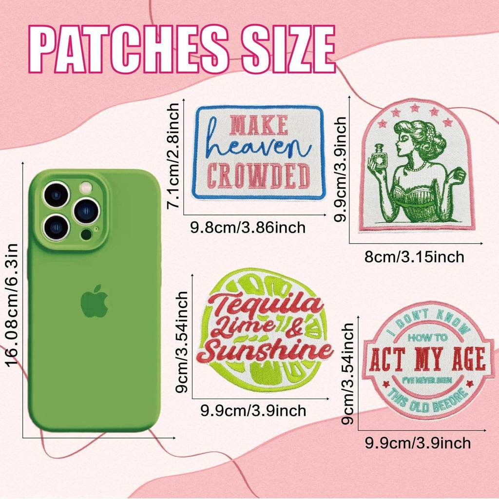 Set of 10 Iron on Party Patches,Tequila Theme Embroidered Applique Patches for