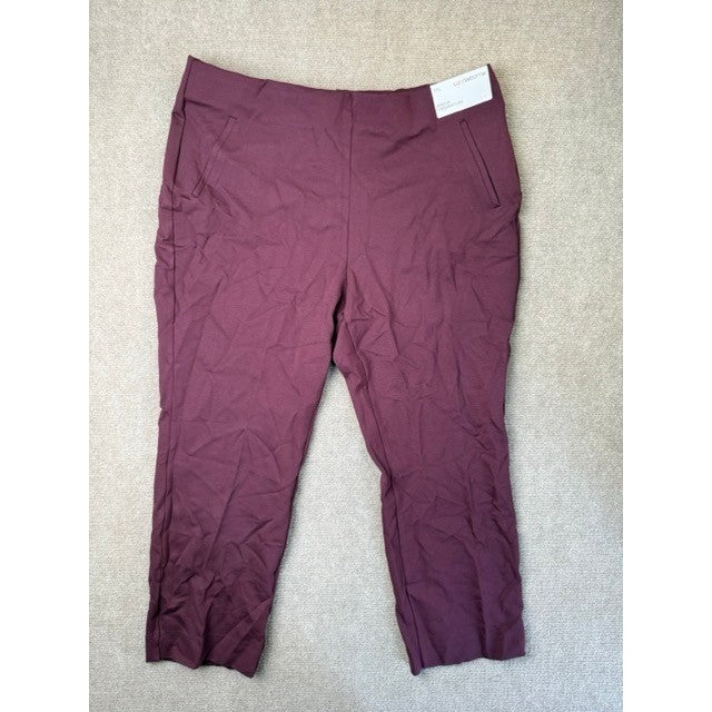 MSRP $54 Liz Claiborne Amelia Womens XL Petite Winetasting Pull-On Pants Strai