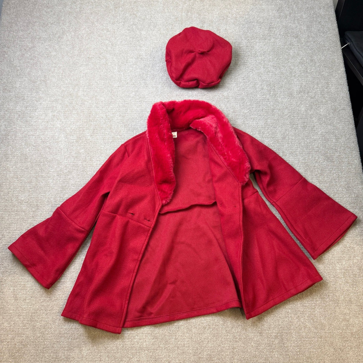 MSRP $47 Deerhobbes Girls 7Y Toddler Dress Coat Winter Coat Peacoat Fur Collar