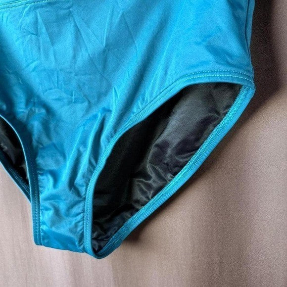 Lands' End Women's 16 LONG Baltic Teal High Waisted Bikini Bottoms