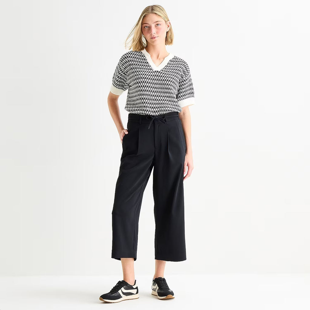 MSRP $58 Stylus Womens XL Black Straight Cropped Pants