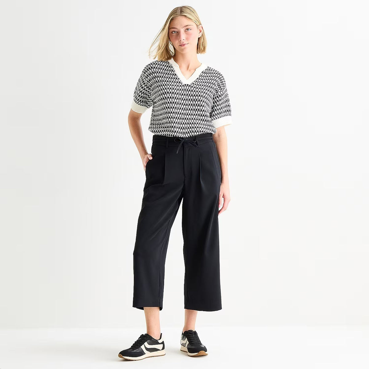 MSRP $58 Stylus Womens XL Black Straight Cropped Pants