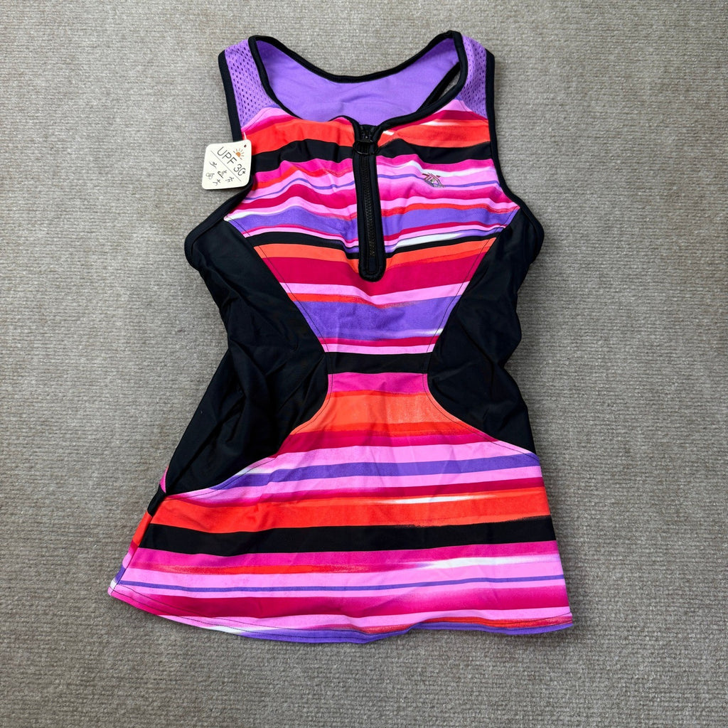 MSRP $54 ZeroXPosur Women's XS Lilac Sun Smart UPF 30+ Scuba Tankini Top E98134