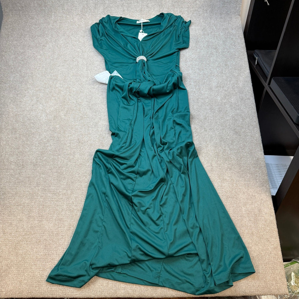 MSRP $45 KOH KOH Women's S Long V-Neck Short Sleeve Semi Formal Wedding Gown