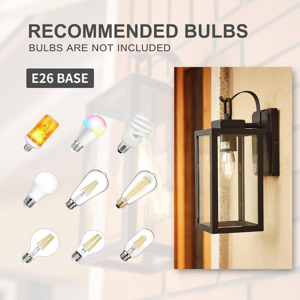 Pia Ricco 1-Light Outdoor Wall Lights, Matte Black Exterior Light Fixtures