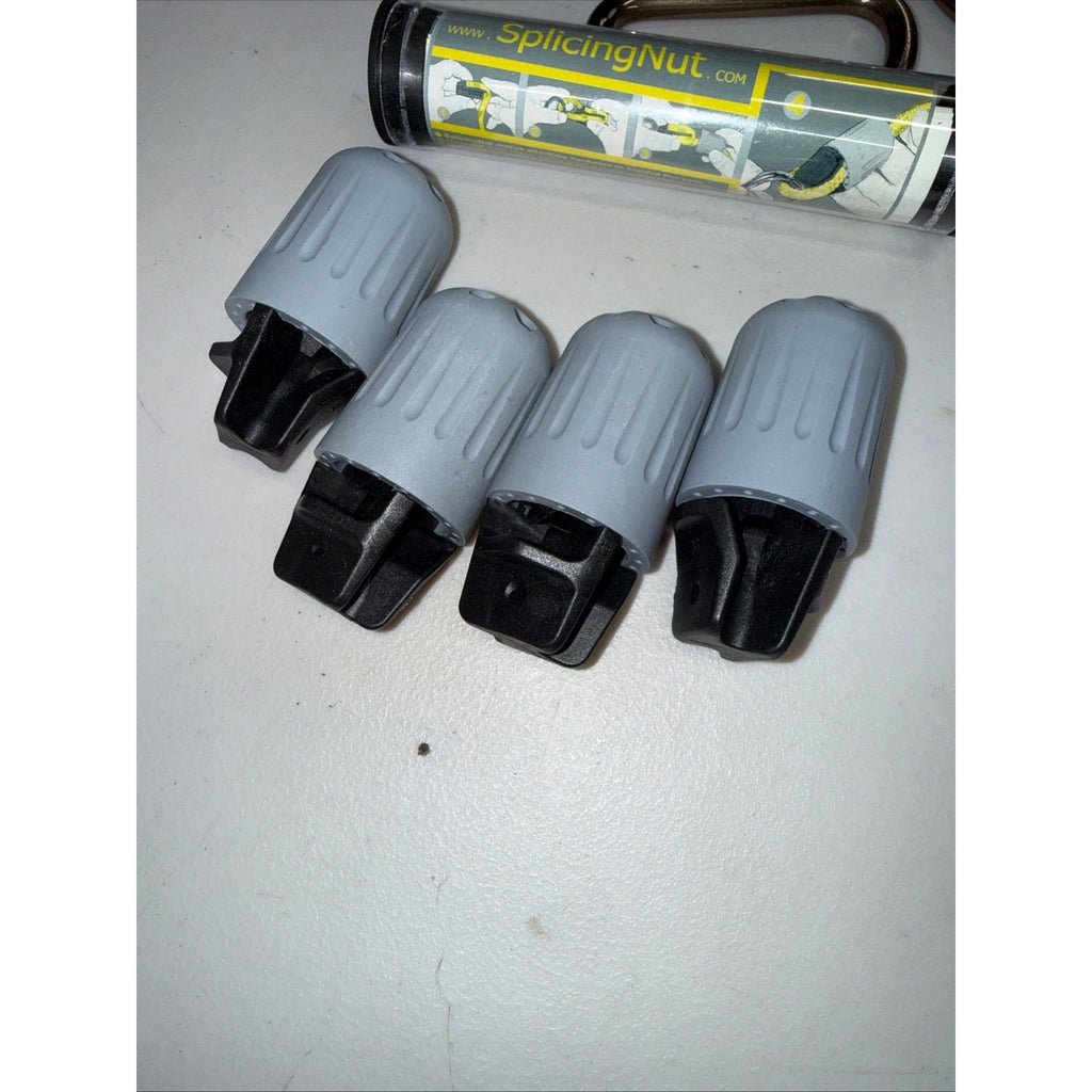 Set of 8 Multi-Size Carabiner Clips w/ Splicing Nuts for 3/16" and 3/8" Rope