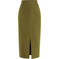 MSRP $45 PRETTYGARDEN Women's 10 Corduroy Skirt High Waisted Pencil Midi Skirt
