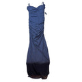 MSRP $124 Radiante Couture Womens Juniors M Navy Glitter Ruched Long Dress