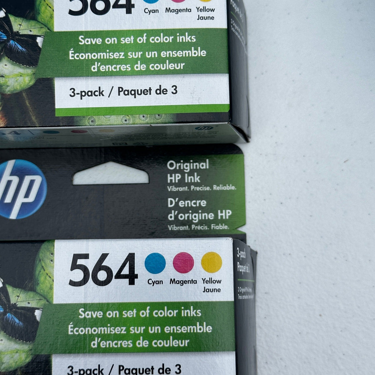 Set of 4 HP 564 N9H57FN 3-Pack Cyan Magenta Yellow Ink Cartridges EXP 03/2023