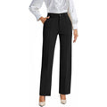 MSRP $59 FUNYYZO Women's L Black Stretchy Work Dress Pants Straight Leg Elastic