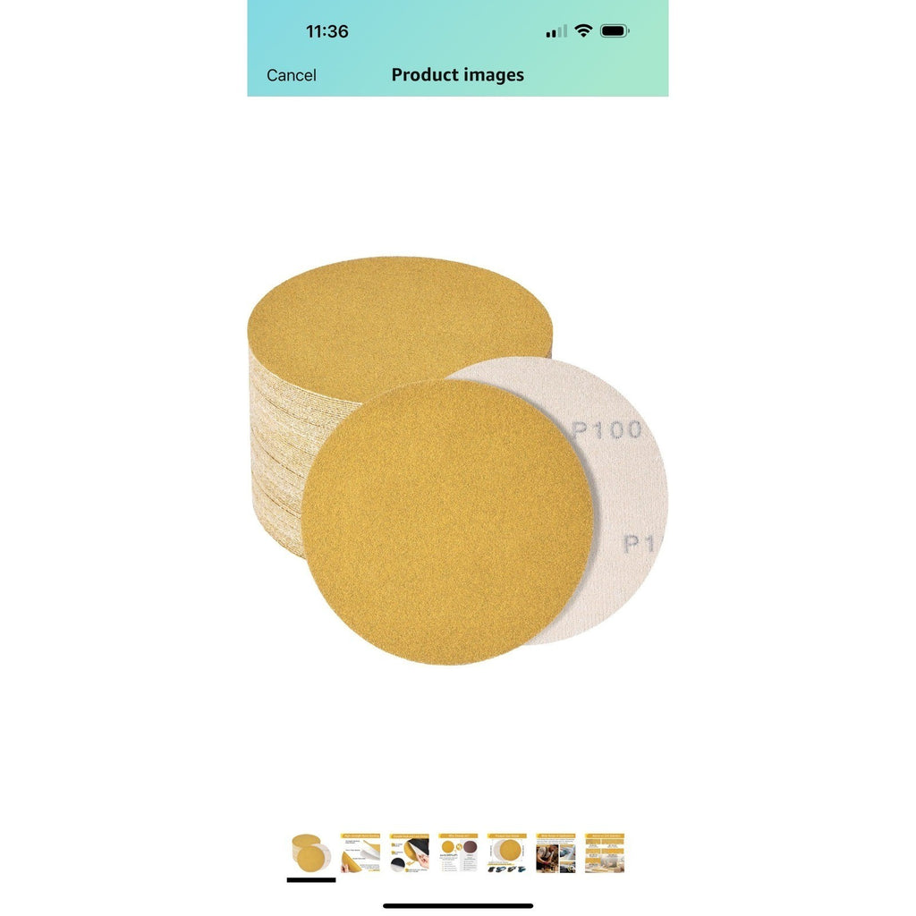 Pack of 50 SPEEDWOX 6" Sanding Discs 100 Grit Dustless Hook and Loop Sandpaper
