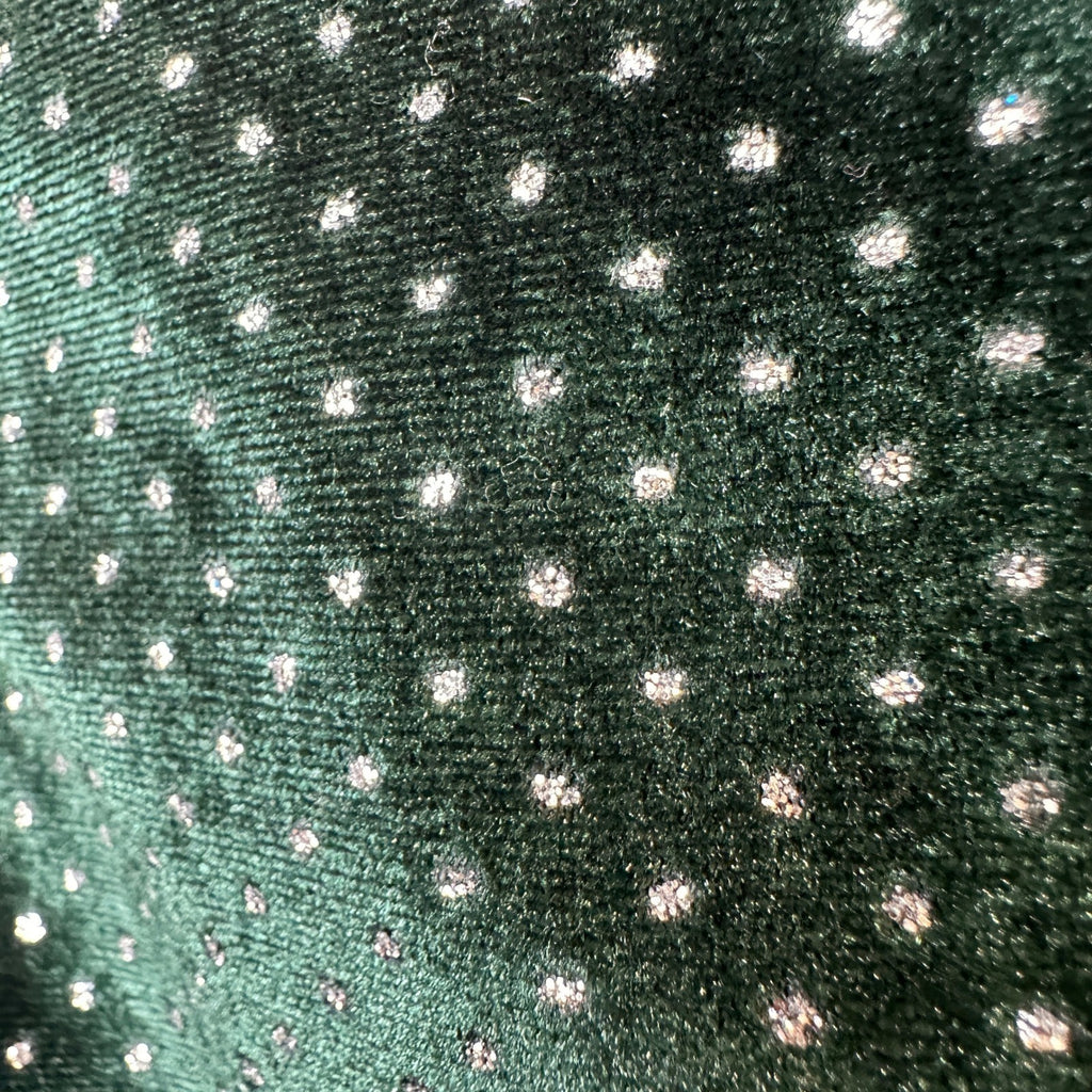 MSRP $60 Kohl's Eyeshadow Girls XL (16) Green Silver Glitter Dot Velvet Jumpsuit