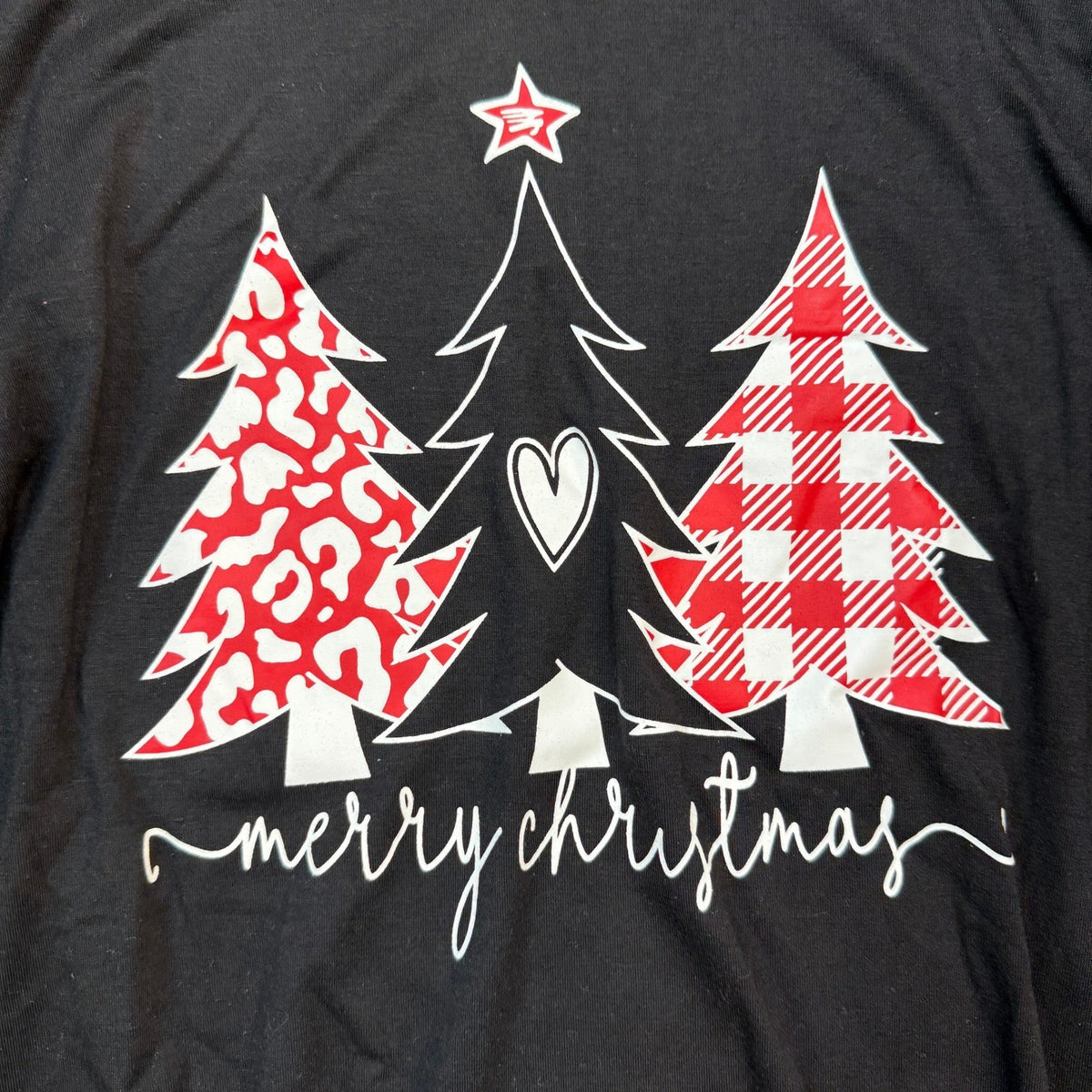 MSRP $27 LYEIAO Women's M Black Merry Christmas Hoodie Xmas Shirt Buffalo Plaid