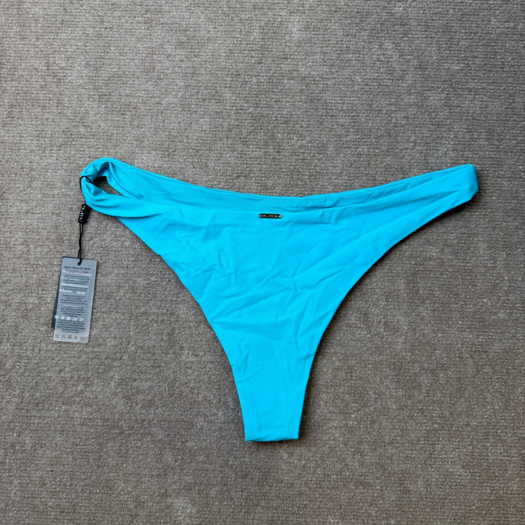 MSRP $19 RELLECIGA Women's XL Sky Blue Cheeky Brazilian Cut Bikini Bottom Low