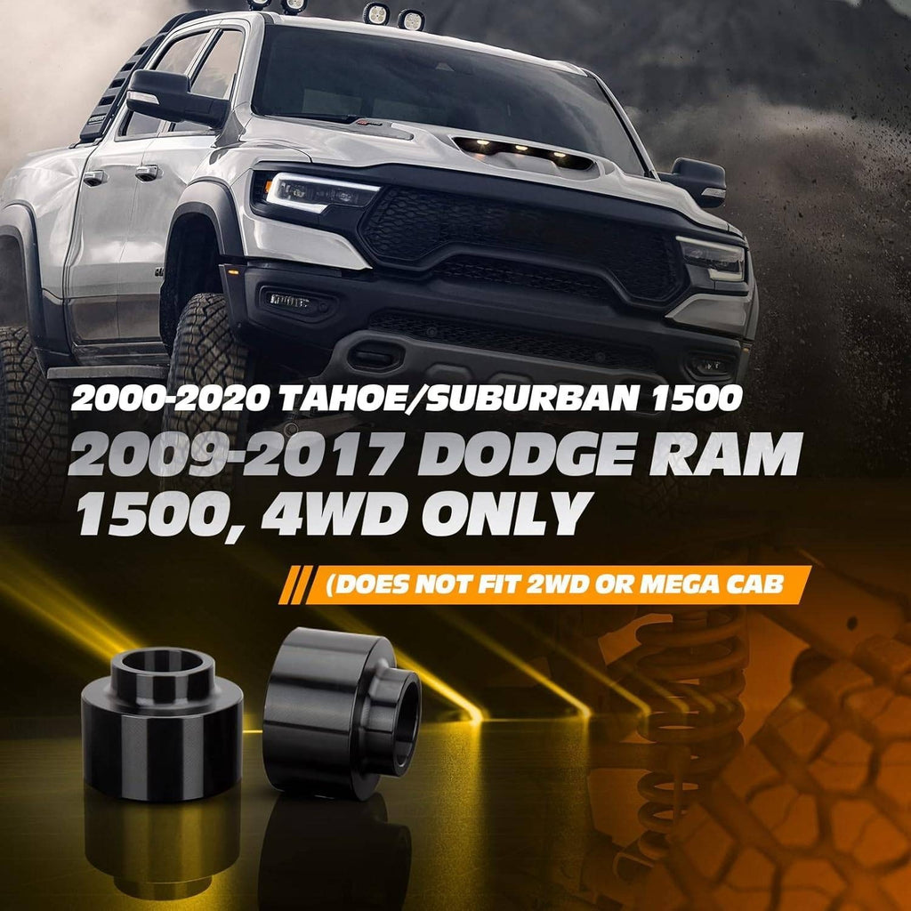 Set of 2 Dynofit 2" Rear Leveling Lift Spacers for 2009-2024 Dodge Ram 1500 4X4