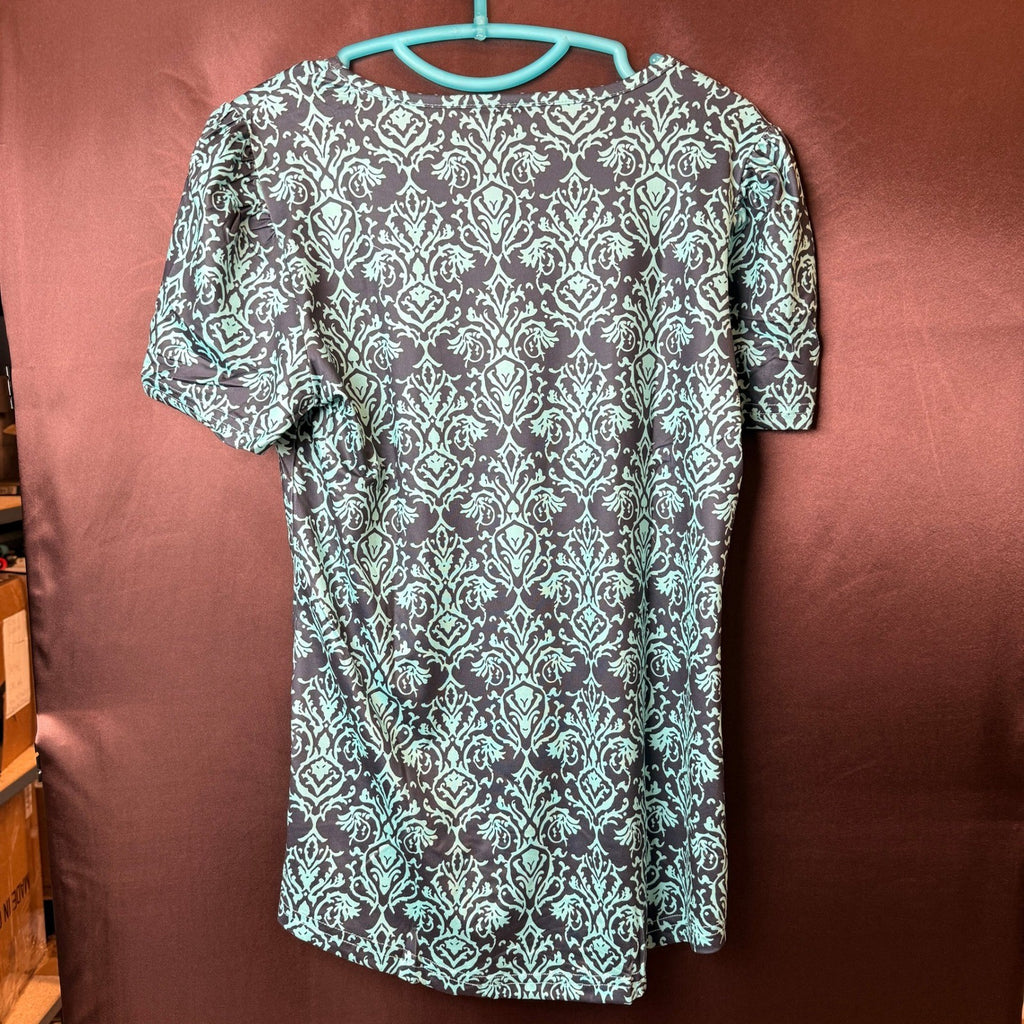 Women's S Short Sleeve T-Shirt Trendy Pleated Tee Blouse Dressy Casual Scoop Nec