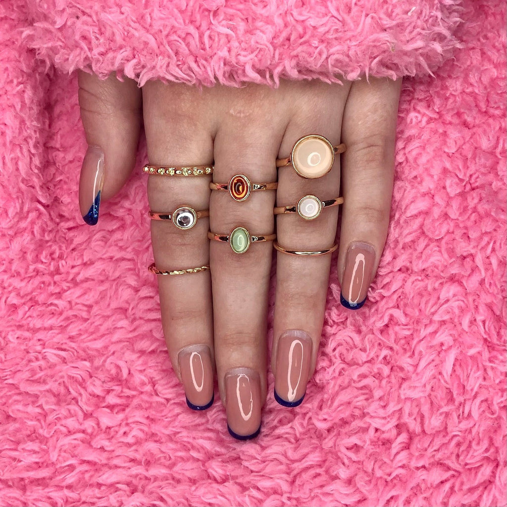 8 pcs Colourful Rings, Crystal Rings, Dainty Ring, Gemstone Rings For Women