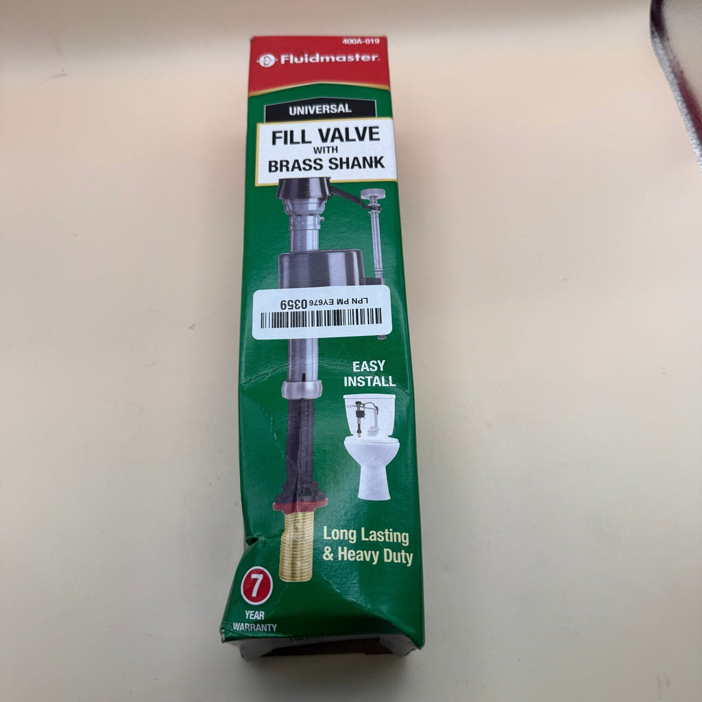 Fluidmaster 400A-019 Universal Toilet Fill Valve with Brass Shank