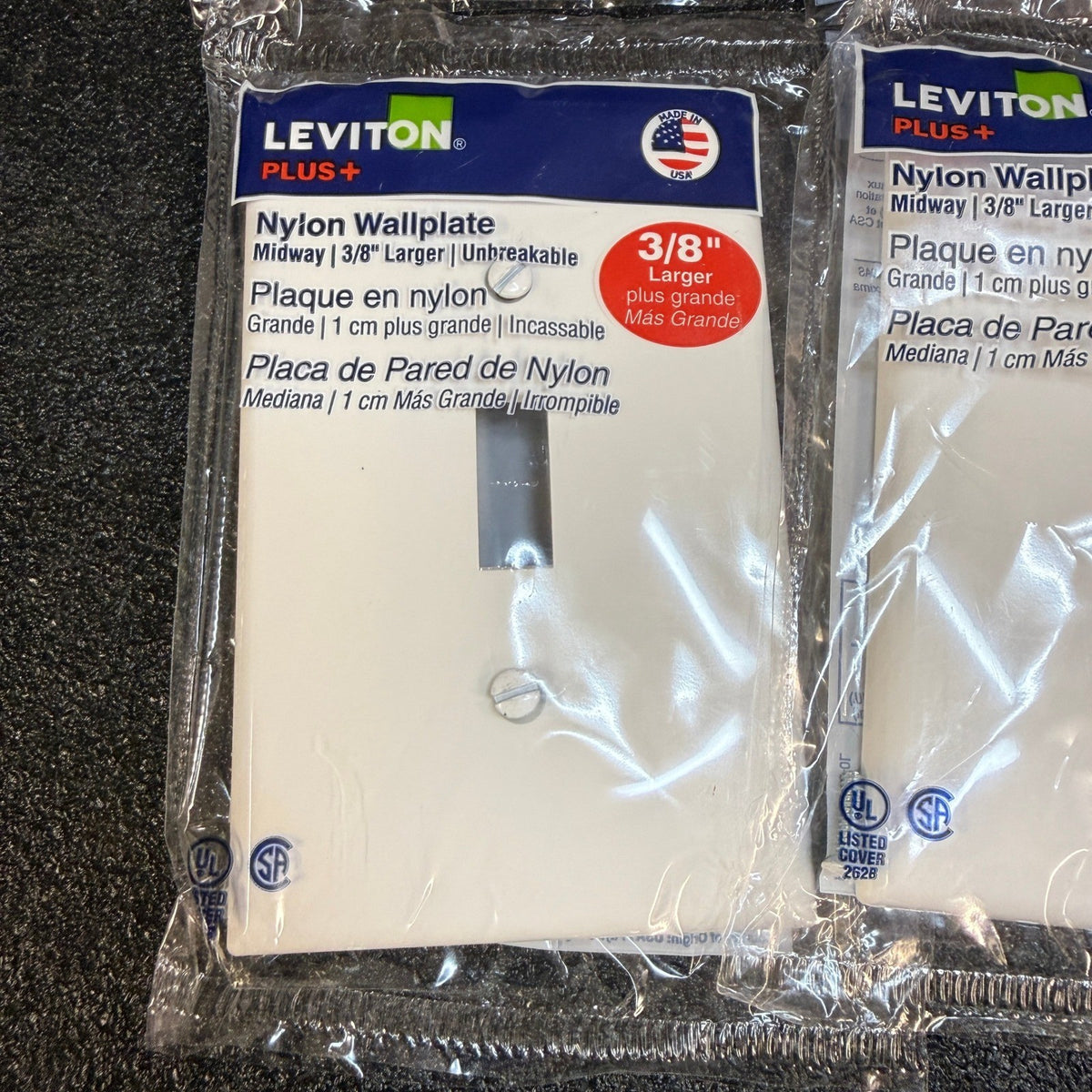 Set of 9 Leviton R52-PJ1-W 1-Gang Toggle Nylon Wallplate, White