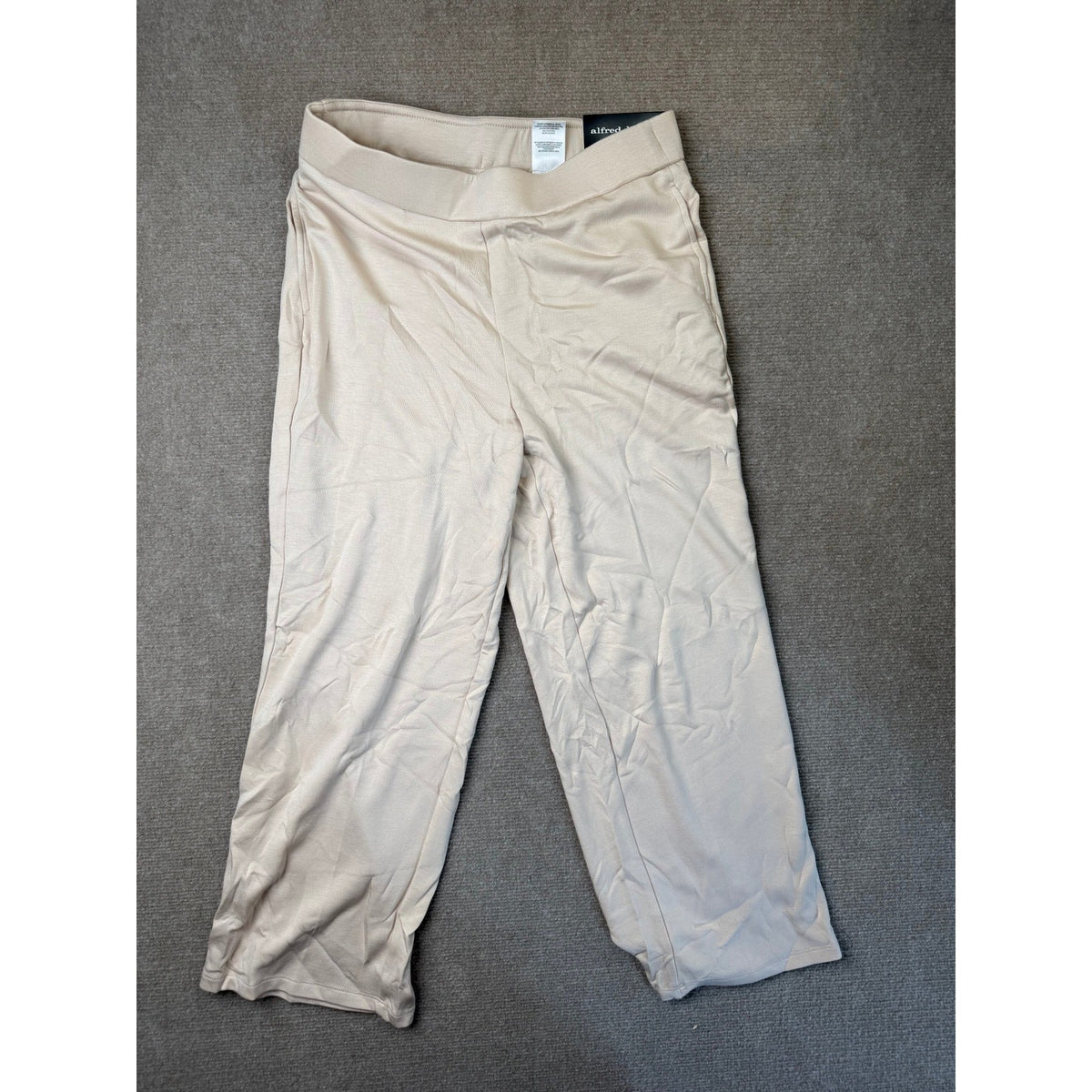 MSRP $54 Alfred Dunner Seville Womens S Petite Stone Ankle Pants Relaxed Fit