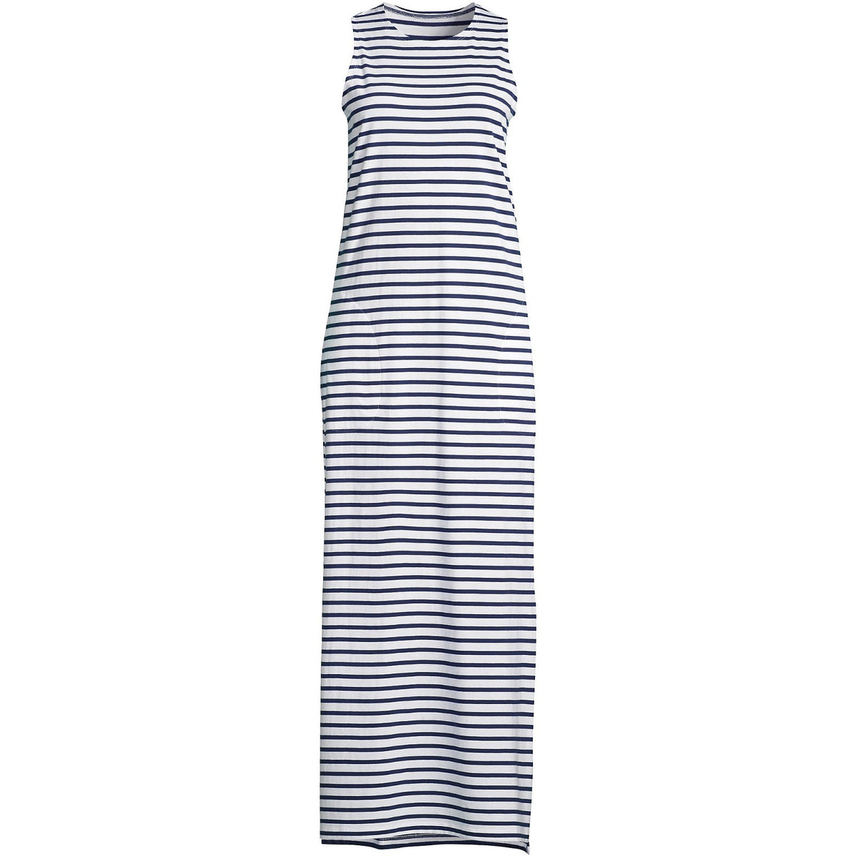 Lands' End Women's 2X, 2X LONG Swim Cover-up Sleeveless Maxi Dress Cotton Jersey