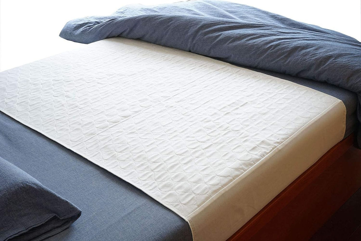 Pack of 2 Careboree Reusable Incontinence Bed Pads Queen 34"x60" Cotton Top, Tuc