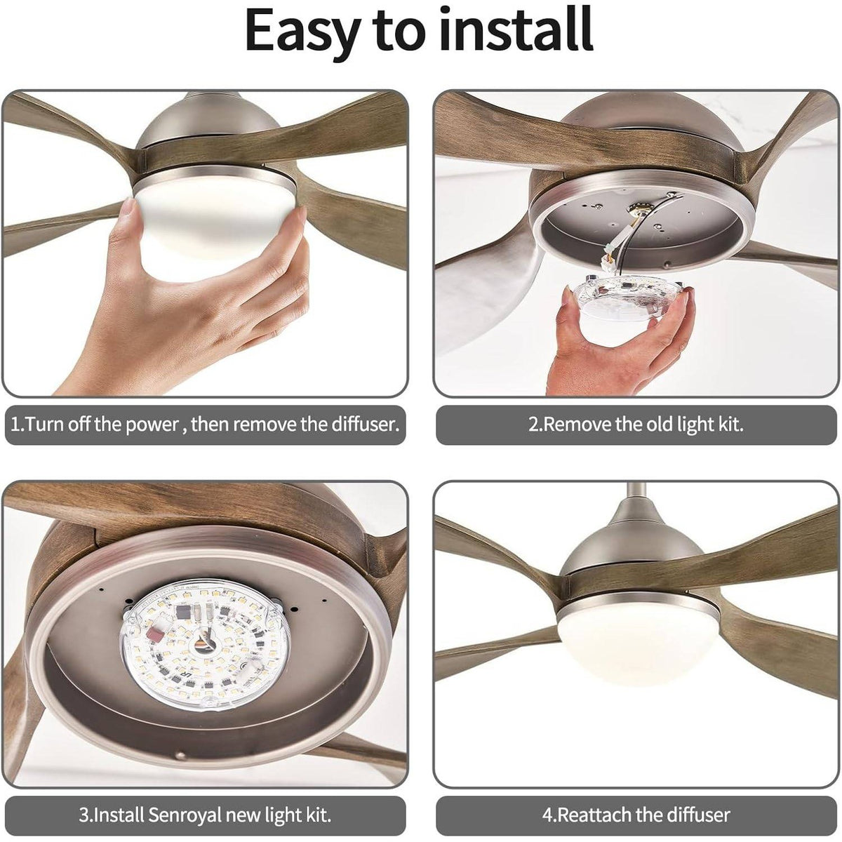 3.94" Ceiling Fan LED Light 18W 3 CCT Replacement Panel PCB Adjustable Color