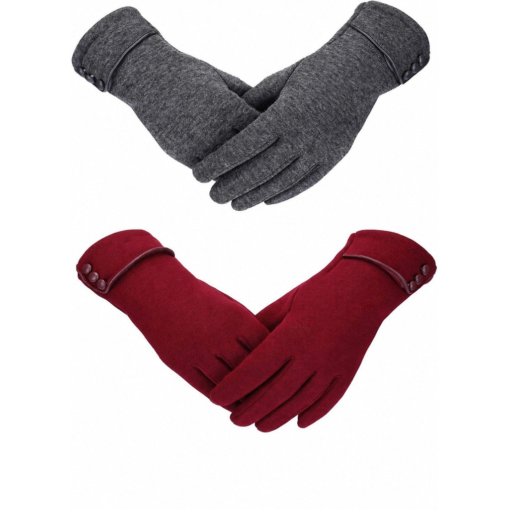 MSRP $22 Patelai 2 Pairs Womens Warm Fleece Lined Gloves Winter Touchscreen