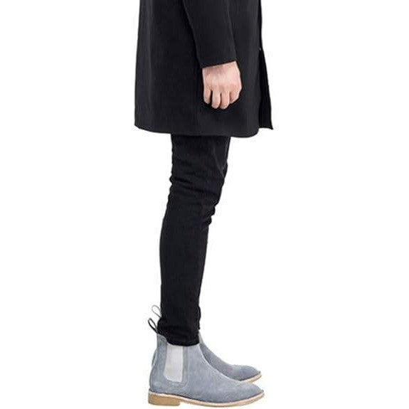 Santimon Men's US 7 Grey Suede Slip On Casual Dress Chelsea Boots