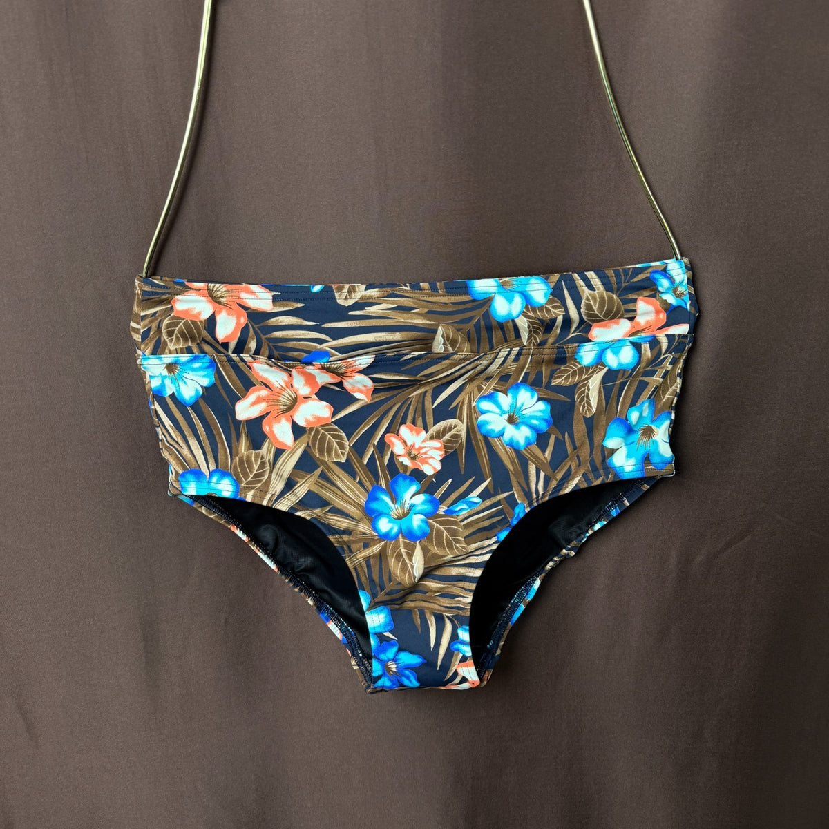 Lands' End Women's 4 Tummy Control High Waist Bikini Swim Bottoms Deep Sea Navy