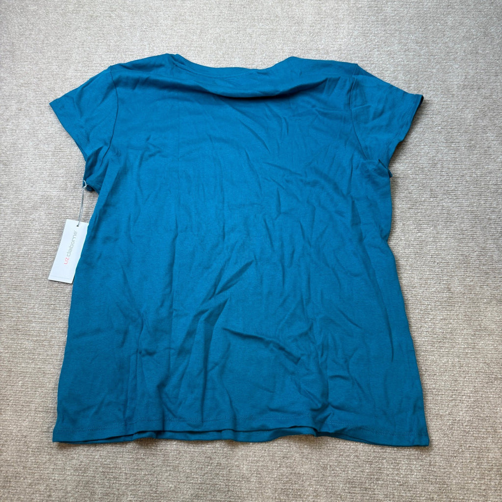 MSRP $18 Liz Claiborne Womens XXL Deep Lagoon T-Shirt Crew Neck Short Sleeve