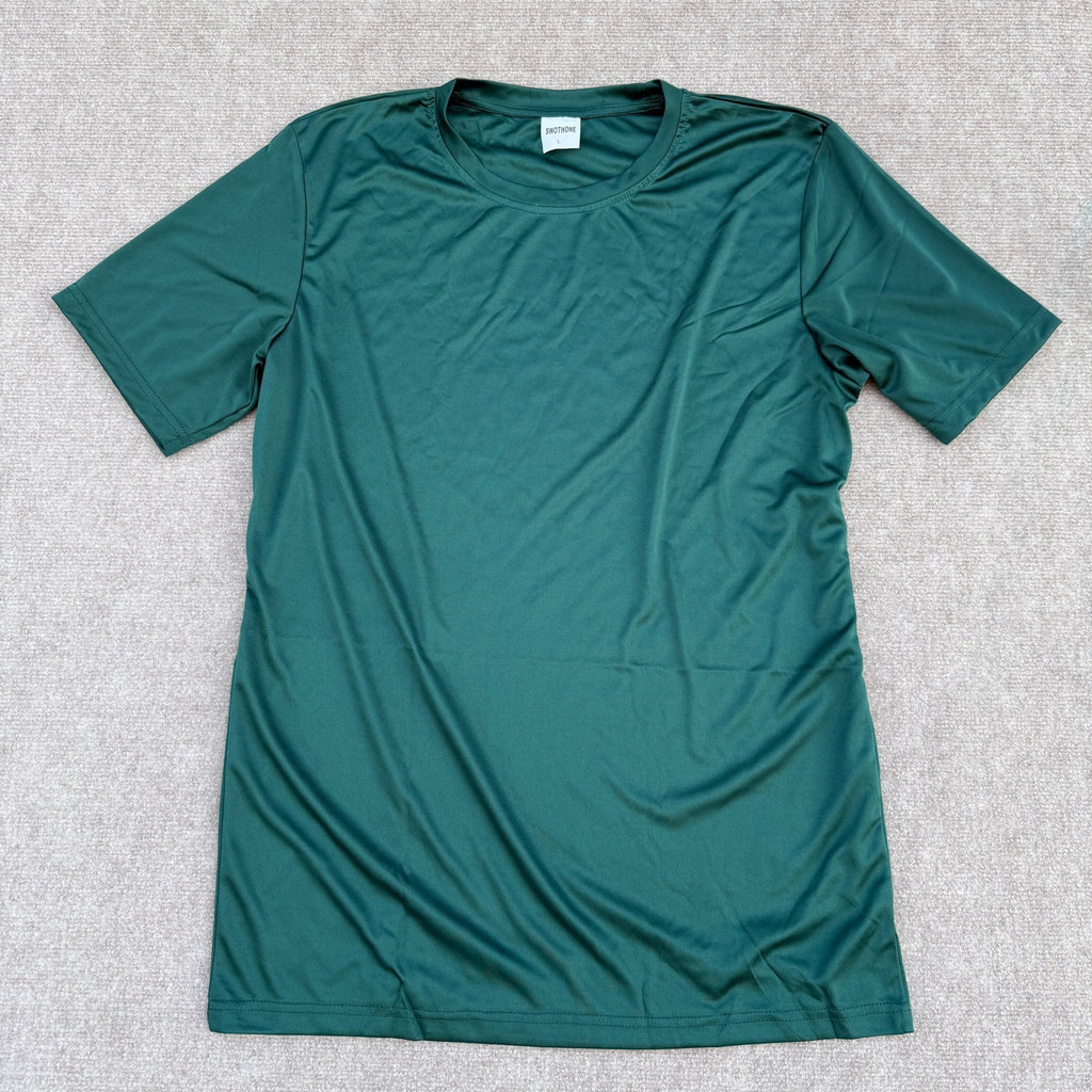 SWOTHONE Men's L Forest Green Big and Tall Short Sleeve T-Shirt Moisture Wickin