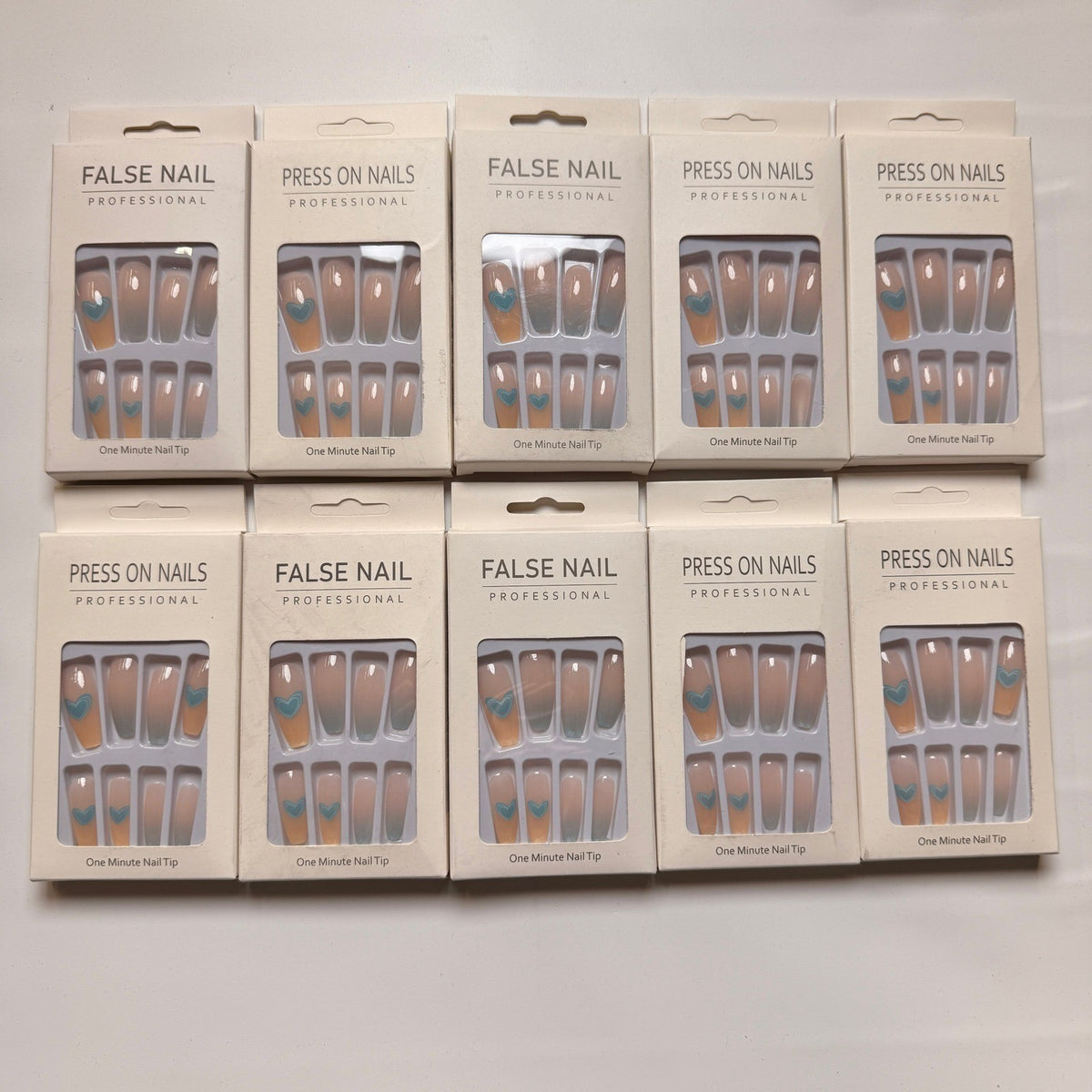 Lot of 10 Pack of 24 New False Press On Nails Assorted Designs and Colors №N50