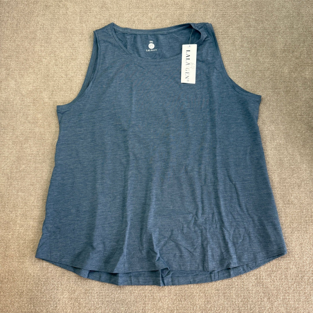 NWT Lalagen Women's XXL Blue Plus Size Workout Tank Tops Sleeveless Summer