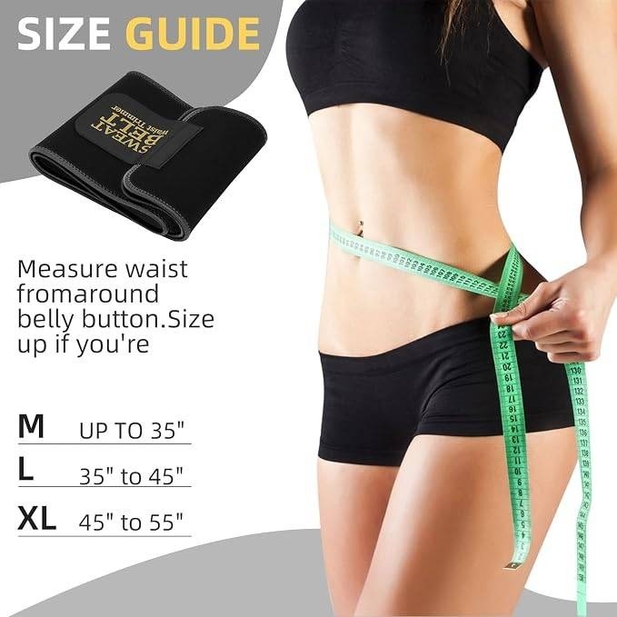 ZPP Waist Trainer Trimmer Sweat Belt for Women & Men Neoprene Size M