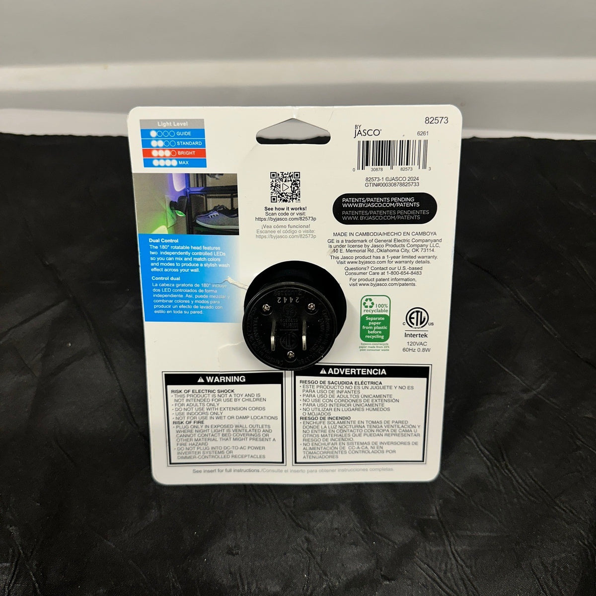 GE Directional 82573 LED Swivel Sconce Night Light, Plug-in, Color-Changing & D