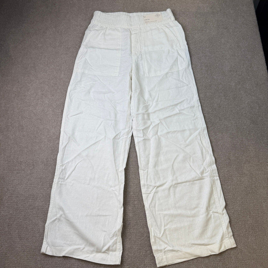 MSRP $48 St. John's Bay Womens S Short White Wide Leg High Rise Pull-On Pants