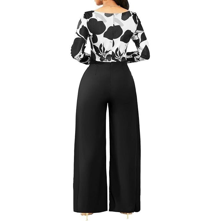 MSRP $43 SxClub Women's XXL Overlay Black Floral Jumpsuit Sexy Elegant Long