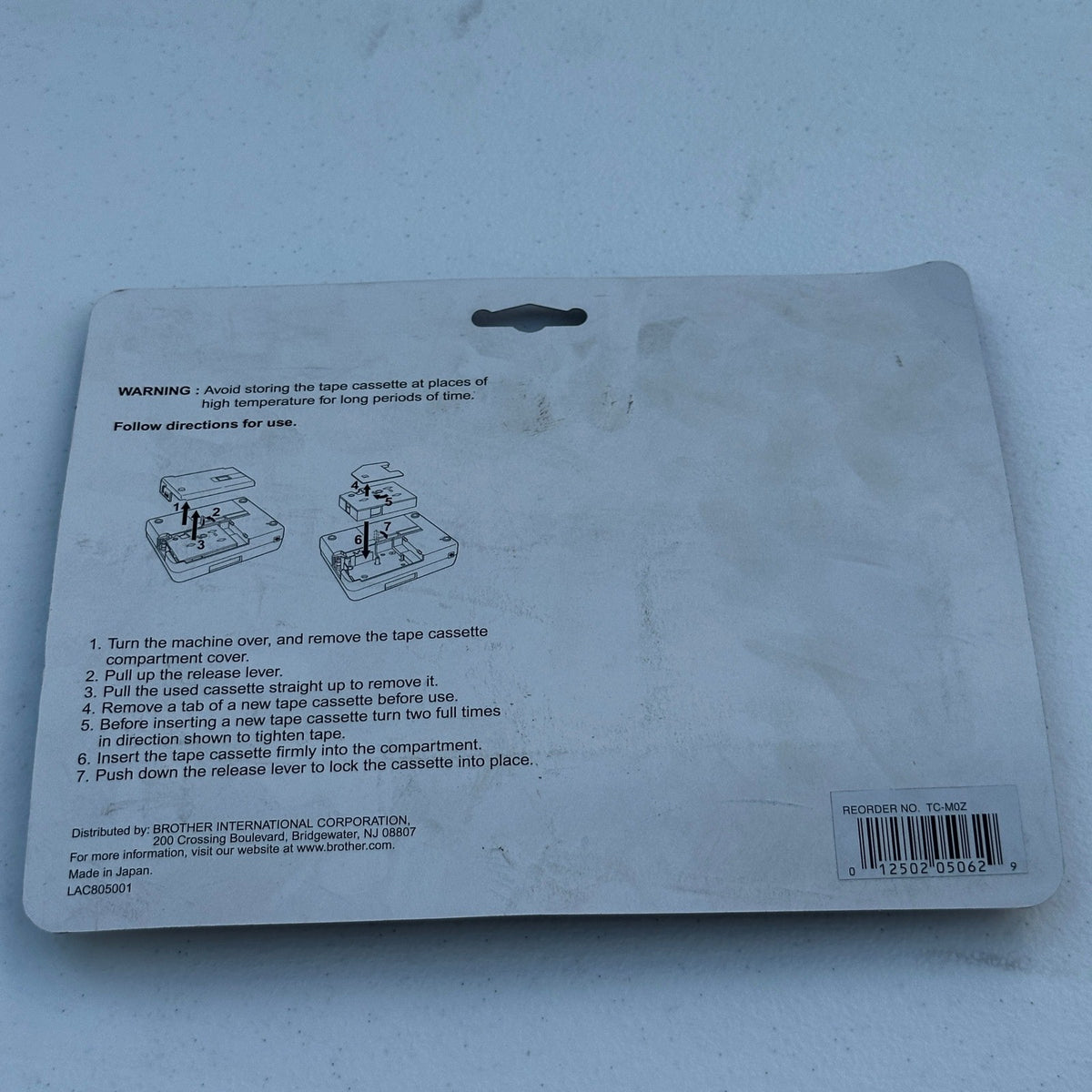 Pack of 2 Brother P-Touch TC-M0Z 0.35" x 25.2 ft Black On Clear Matte Tape