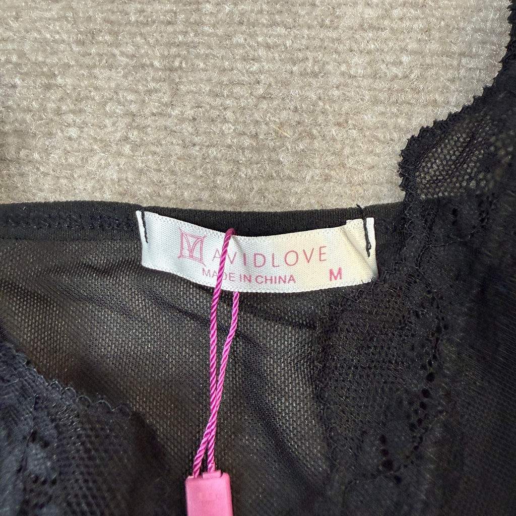 MSRP $29 Avidlove Women's M Lingerie Lace Babydoll Chemise Sexy Mesh Nightdr