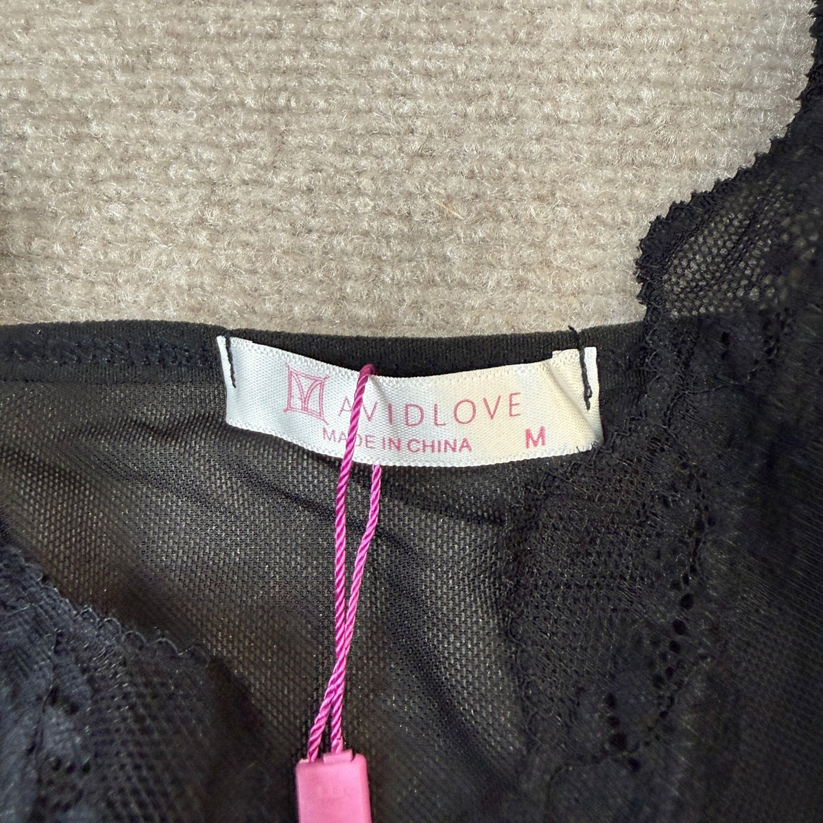 MSRP $29 Avidlove Women's M Lingerie Lace Babydoll Chemise Sexy Mesh Nightdr