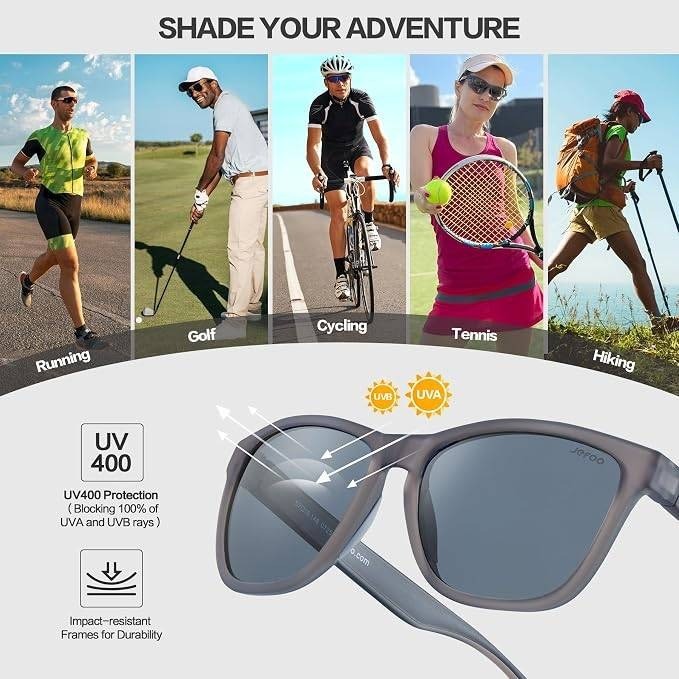 MSRP $23 Jefoo Polarized Sports Sunglasses for Women Men Running Retro Trendy