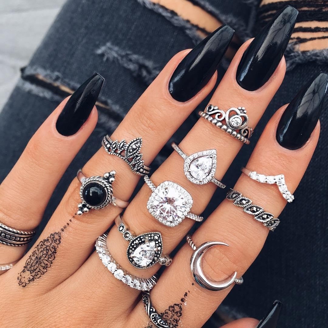 11 pcs Antique Rings, Thumb Ring, Witchy Rings, Bohemian Ring Set, Boho Rings