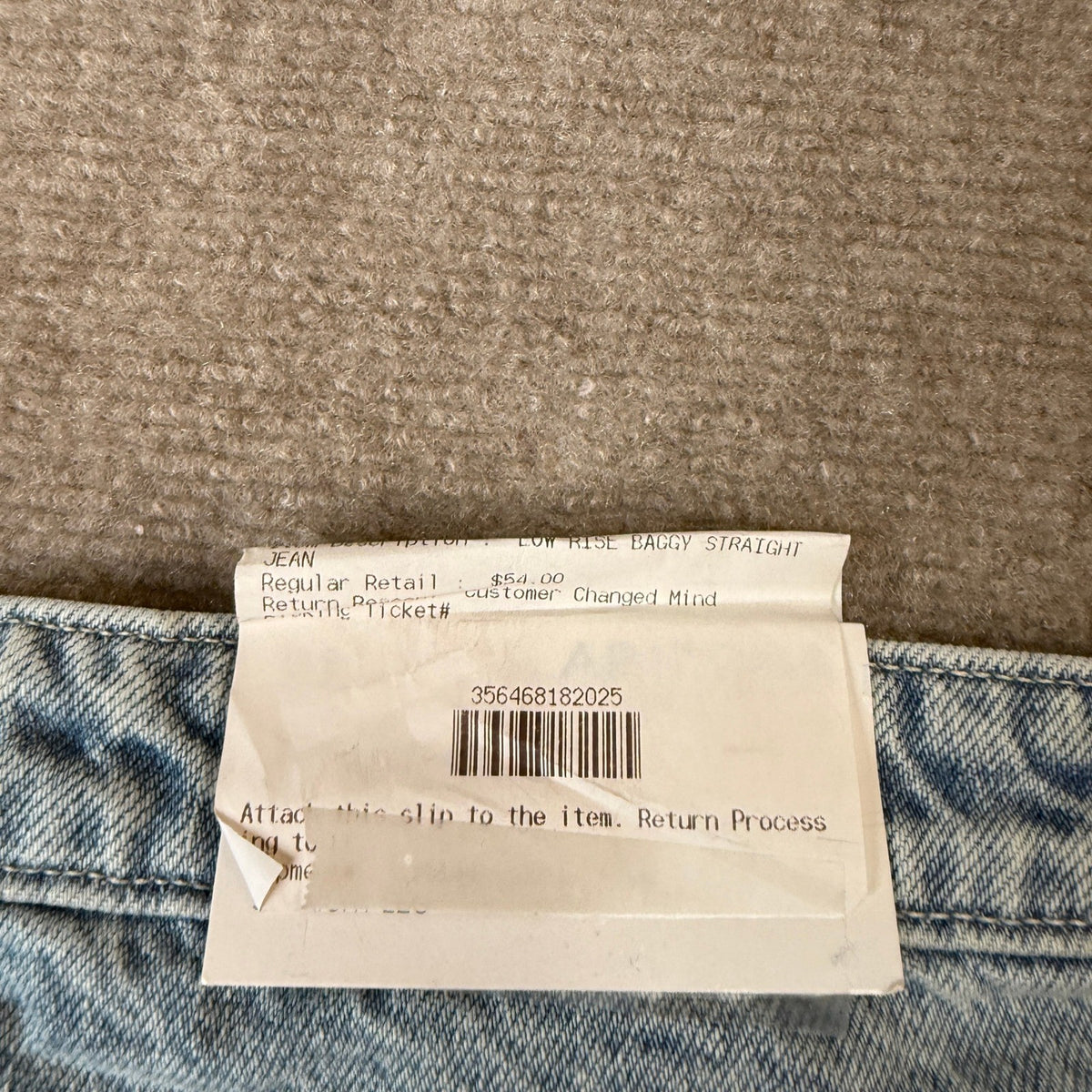 MSRP $54 Arizona Jean Co Womens 22 Light Plaid Bow Super Low Rise Jeans Straight