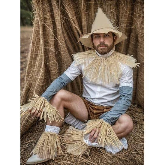 Set of 4 Yountor Halloween Scarecrow Costume for Women, Men, Girls & Boys